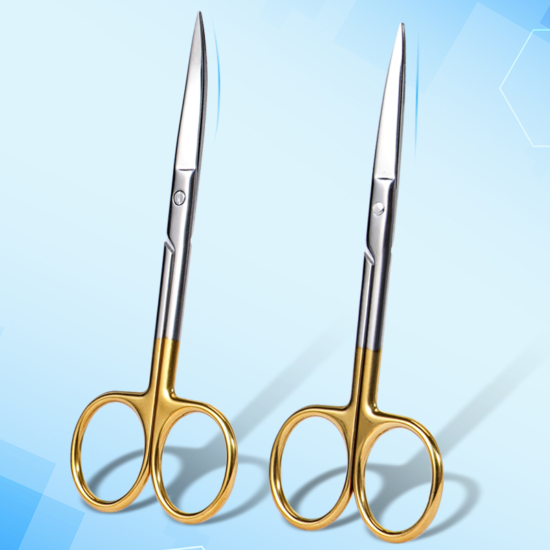 Medical Scissors - 치과용 금색 손잡이 가위 1개, 구강